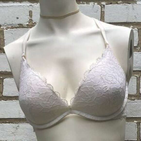 Victoria's Secret 34D Padded Push-Up bras Set of 4 Tan White Black Lace - Picture 5 of 15